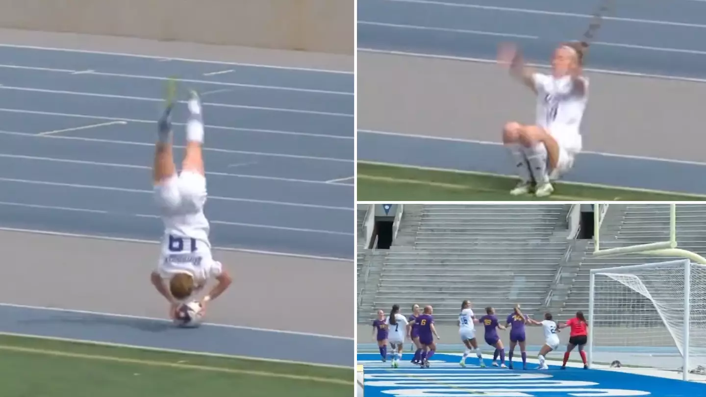Footballer accidentally scores 'best goal ever' after somersault but fans left confused