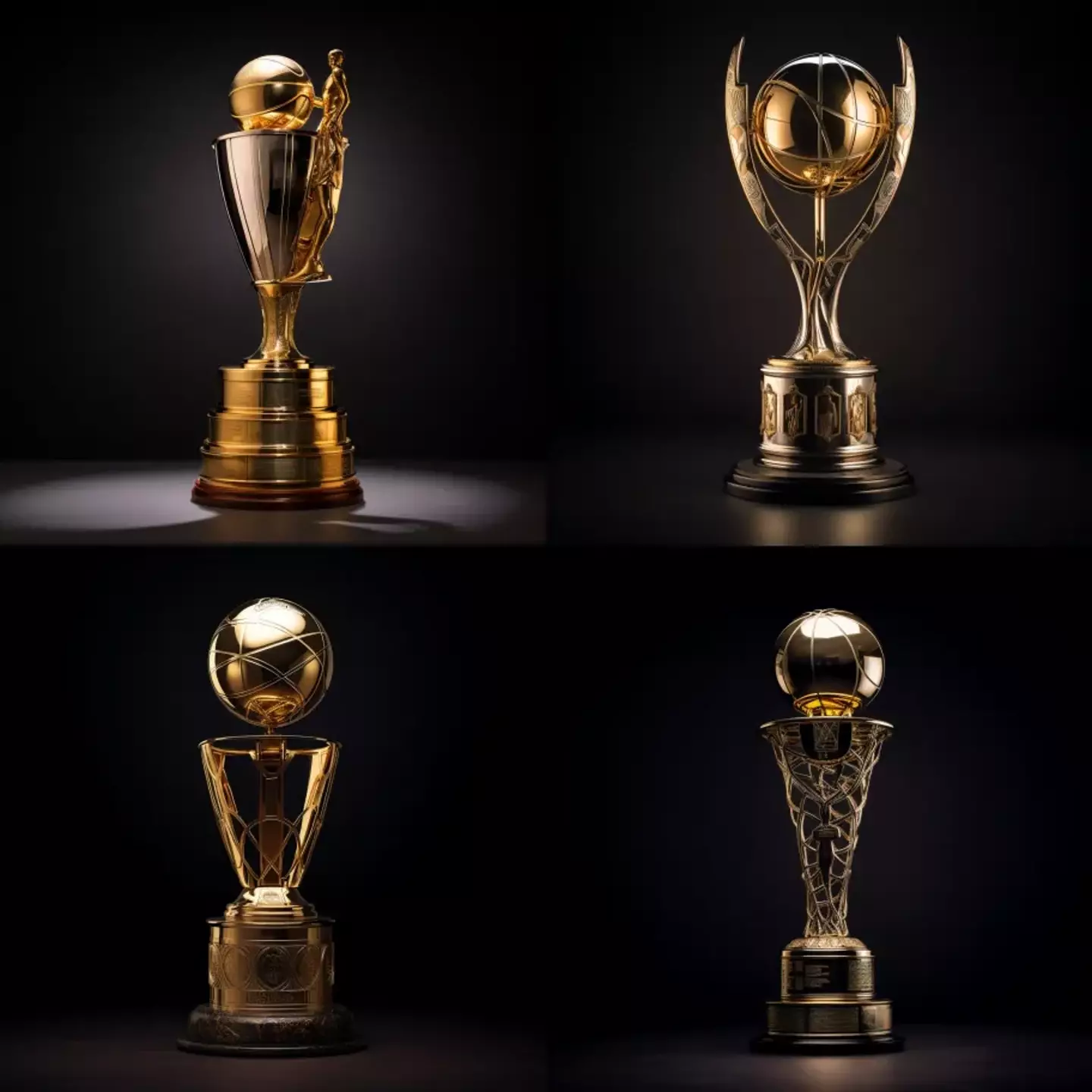 Imagined evolution of the Larry O'Brien Championship trophy.