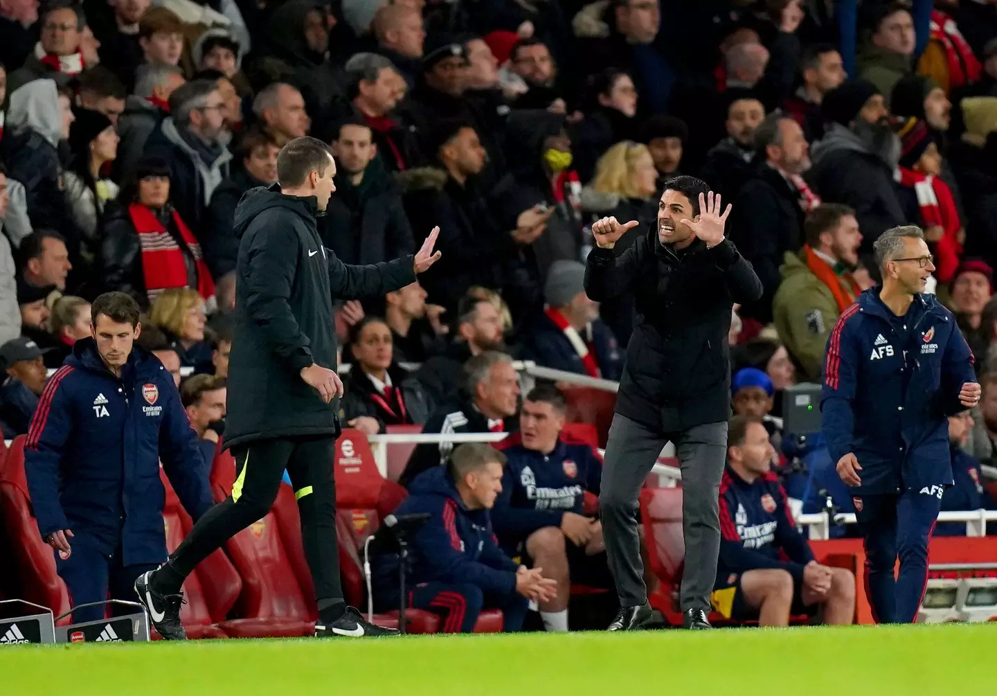 Arteta during the game. (Image