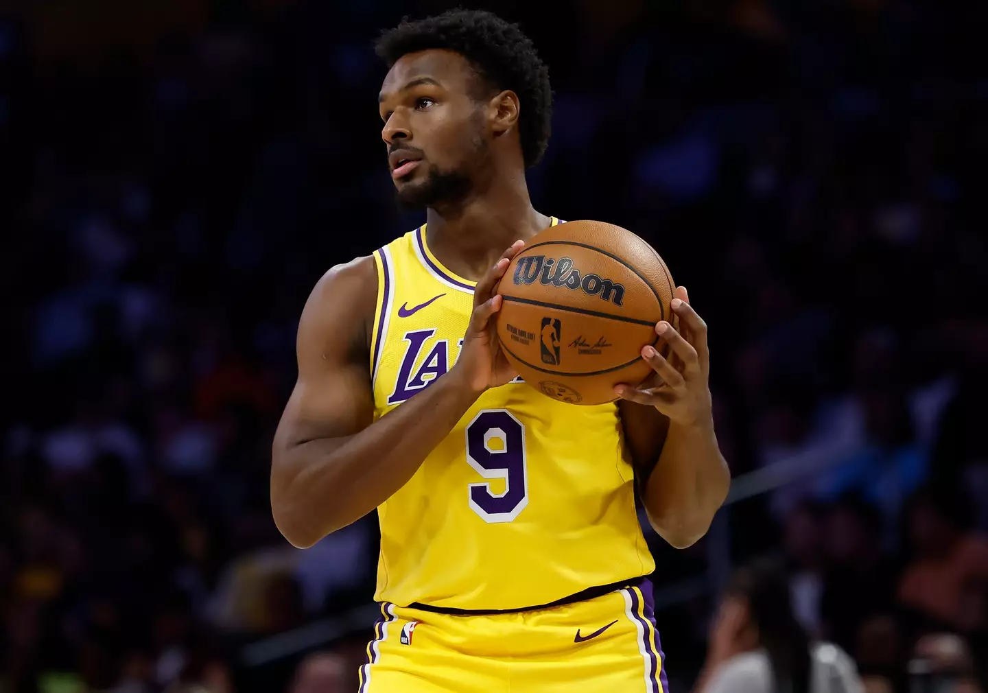 Bronny James in action for the Los Angeles Lakers. Image: Getty