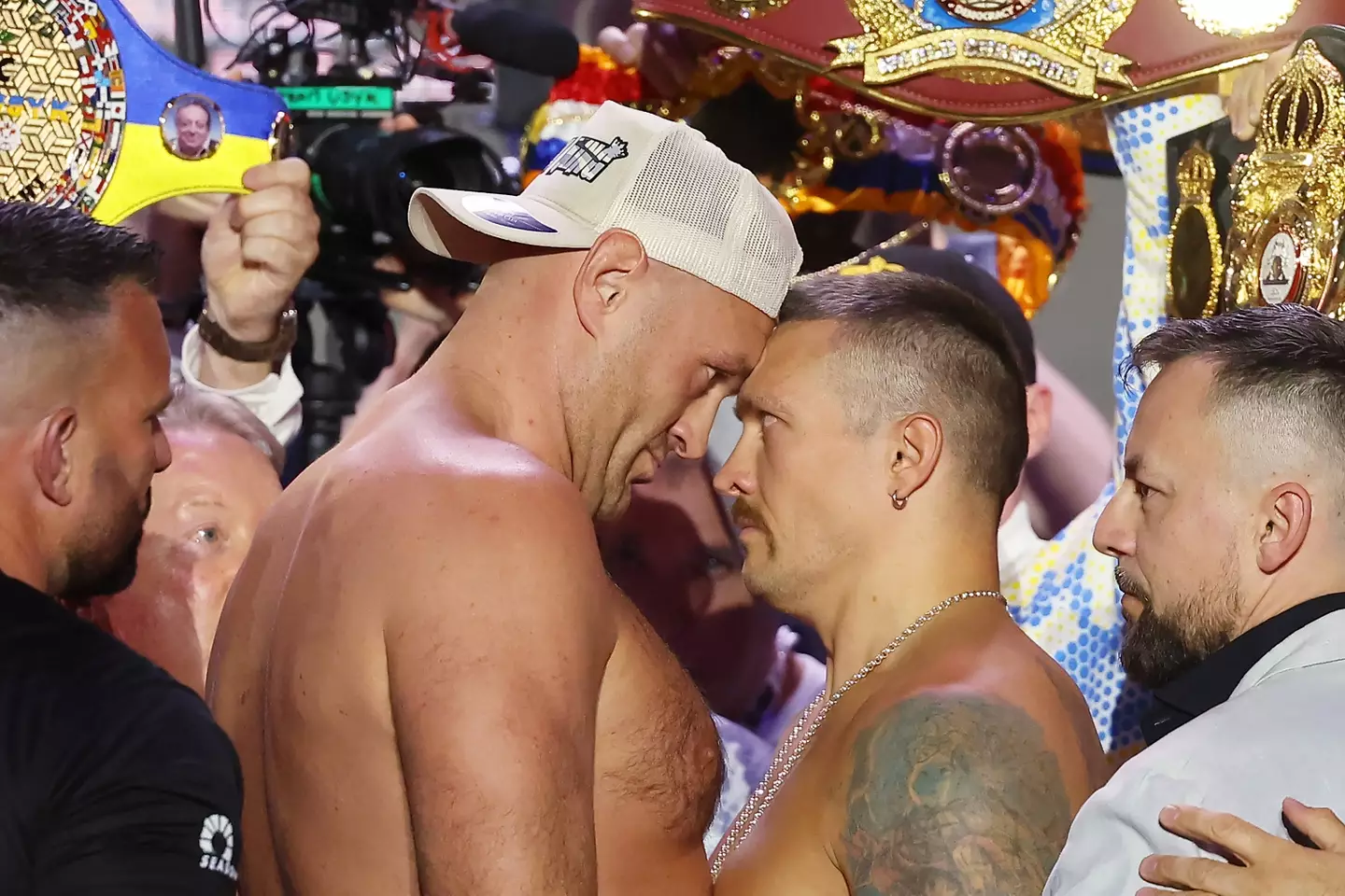 Fury and Usyk go toe-to-toe on Saturday to contest an undisputed heavyweight title in Riyadh (Getty)