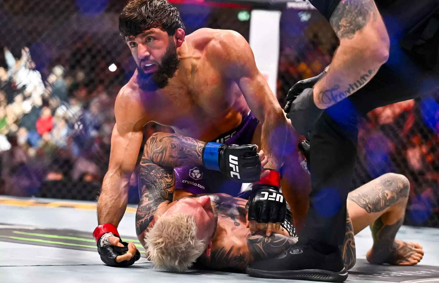 Arman Tsarukyan secured a submission victory over Dan Hooker. Image credit: Getty