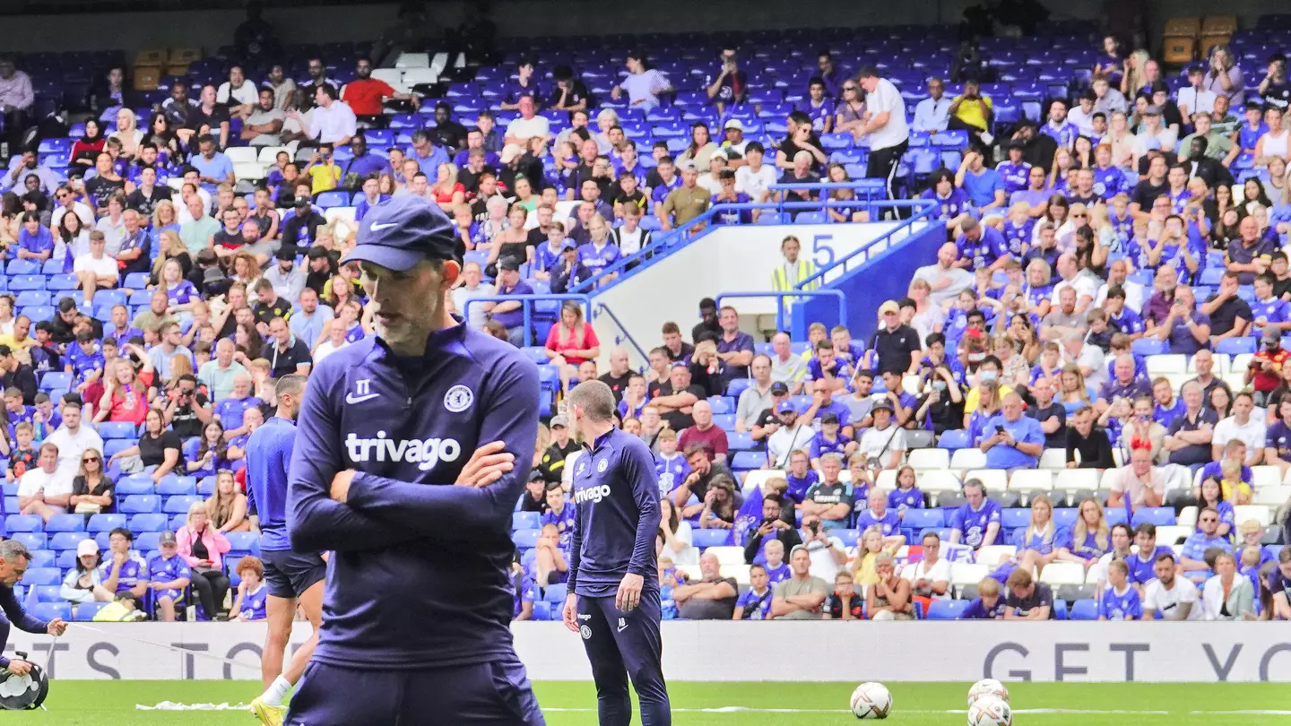 Thomas Tuchel (manager) has a' one on one' chat with Trevor Chalobah. (Alamy)