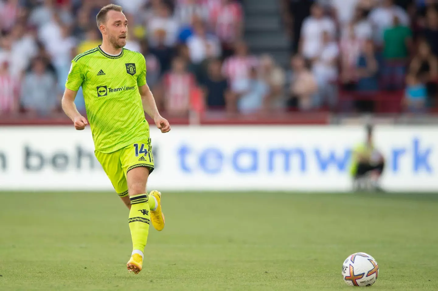 Christian Eriksen against Brentford. (Alamy)