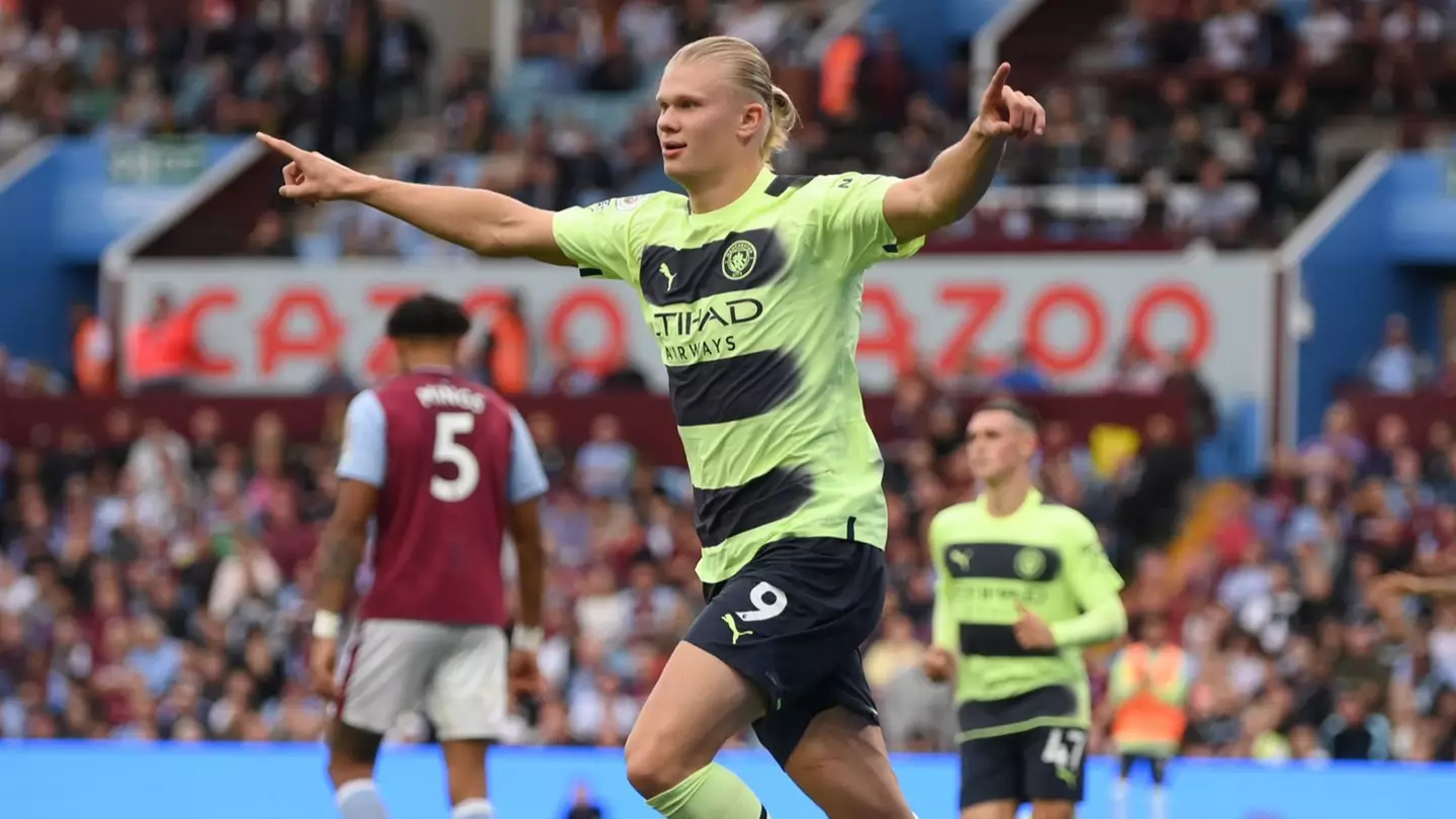 Erling Haaland took his Premier League tally for the season to 10 goals against Aston Villa (Alamy)