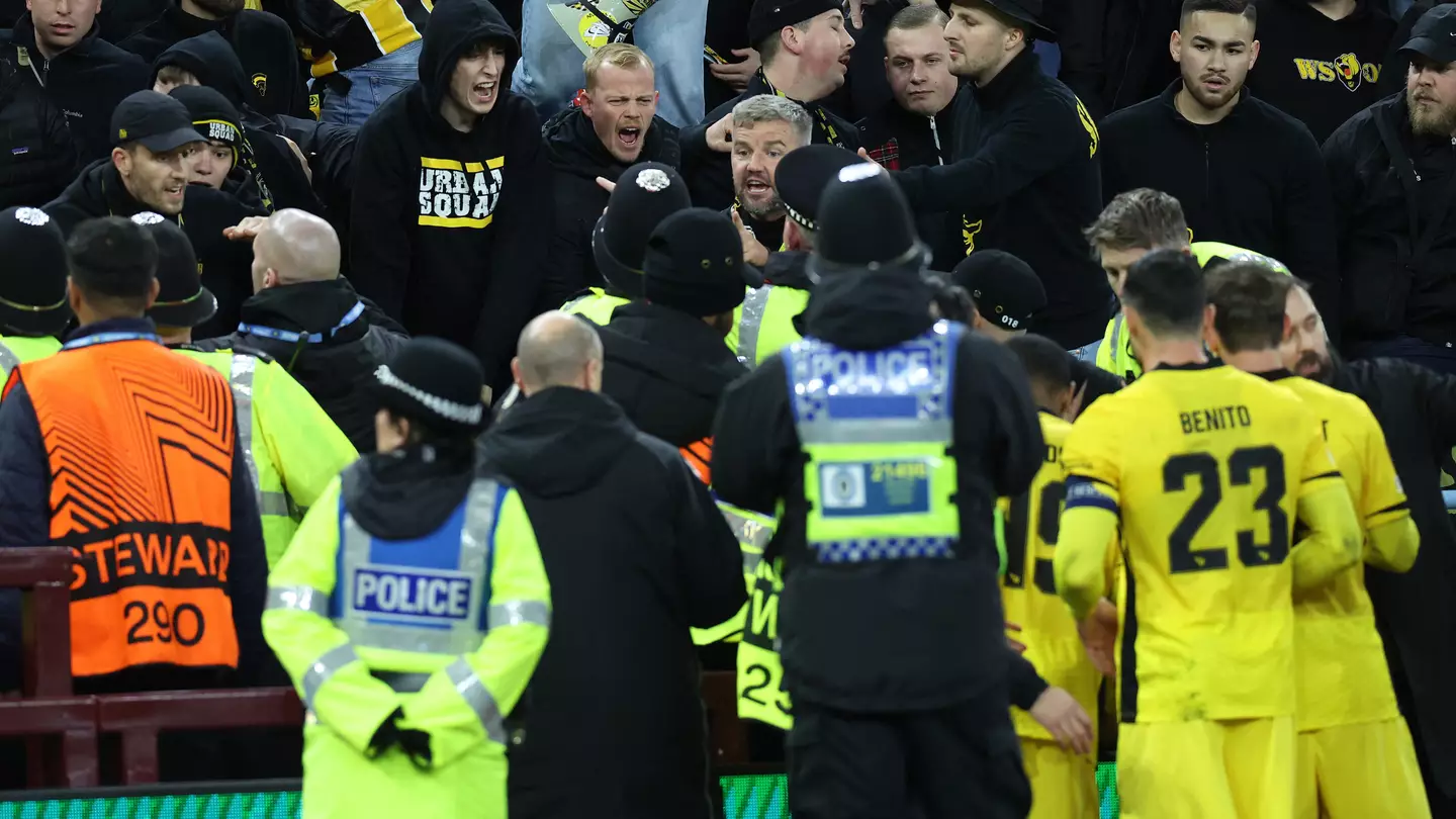 Aston Villa Game Stopped As Fans Fight And Leave Player With Blood From His Head