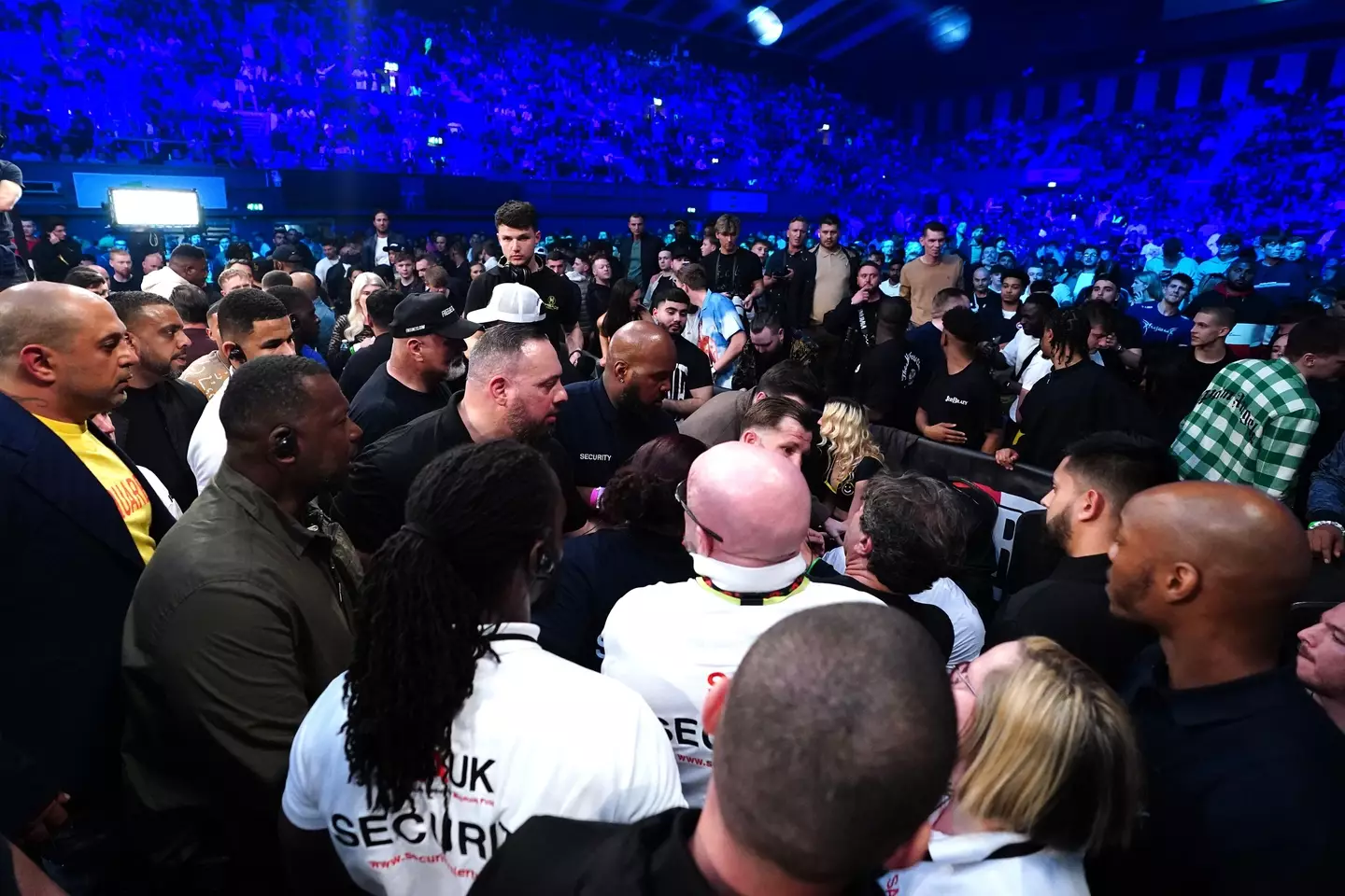 The aftermath of the brawl between Tommy Fury and Idris Virgo. Image: Alamy