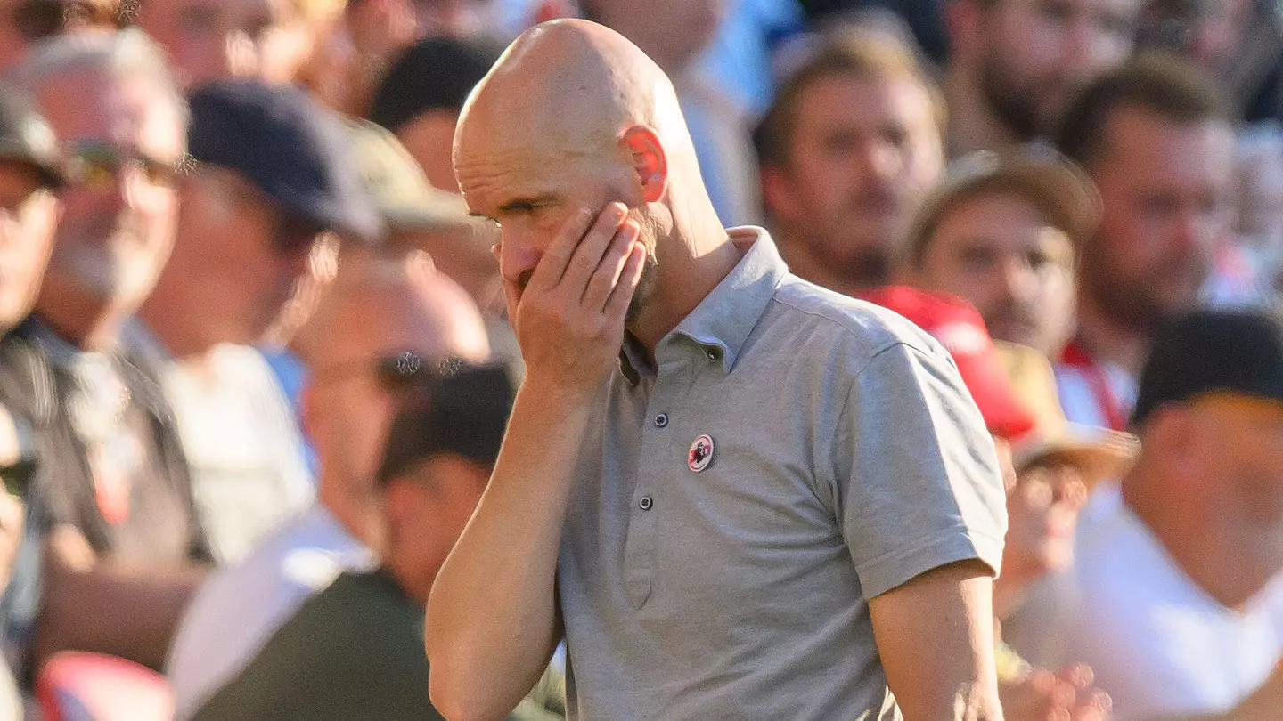 Erik ten Hag looks on as Manchester United are defeated against Brentford. (Alamy)