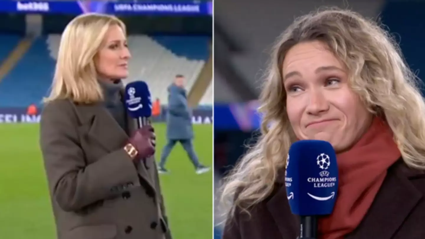 Gabby Logan forced to apologise for x-rated moment during live broadcast of Man City's draw with Feyenoord