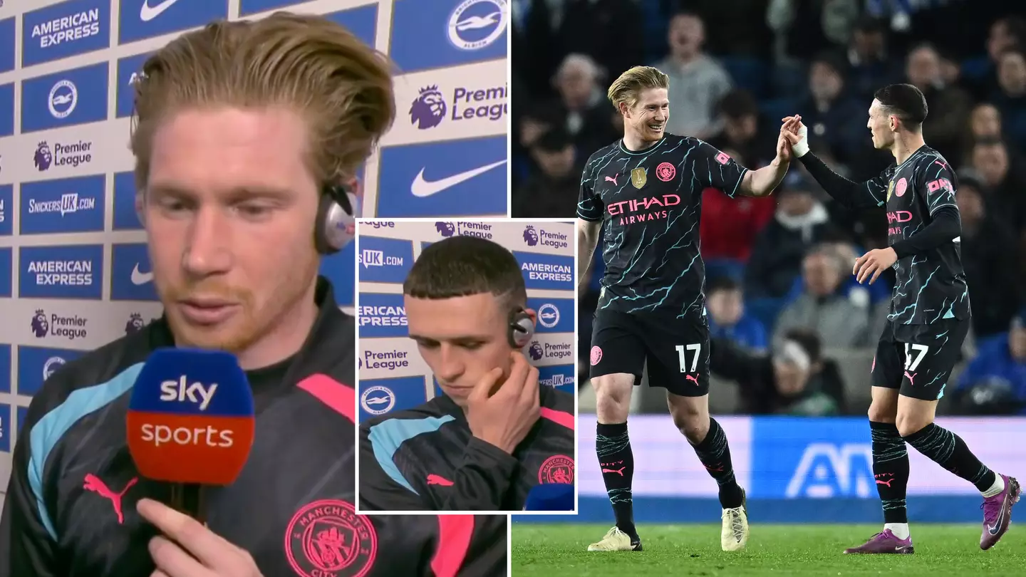 Kevin De Bruyne reveals the position he sees Phil Foden playing in for Man City