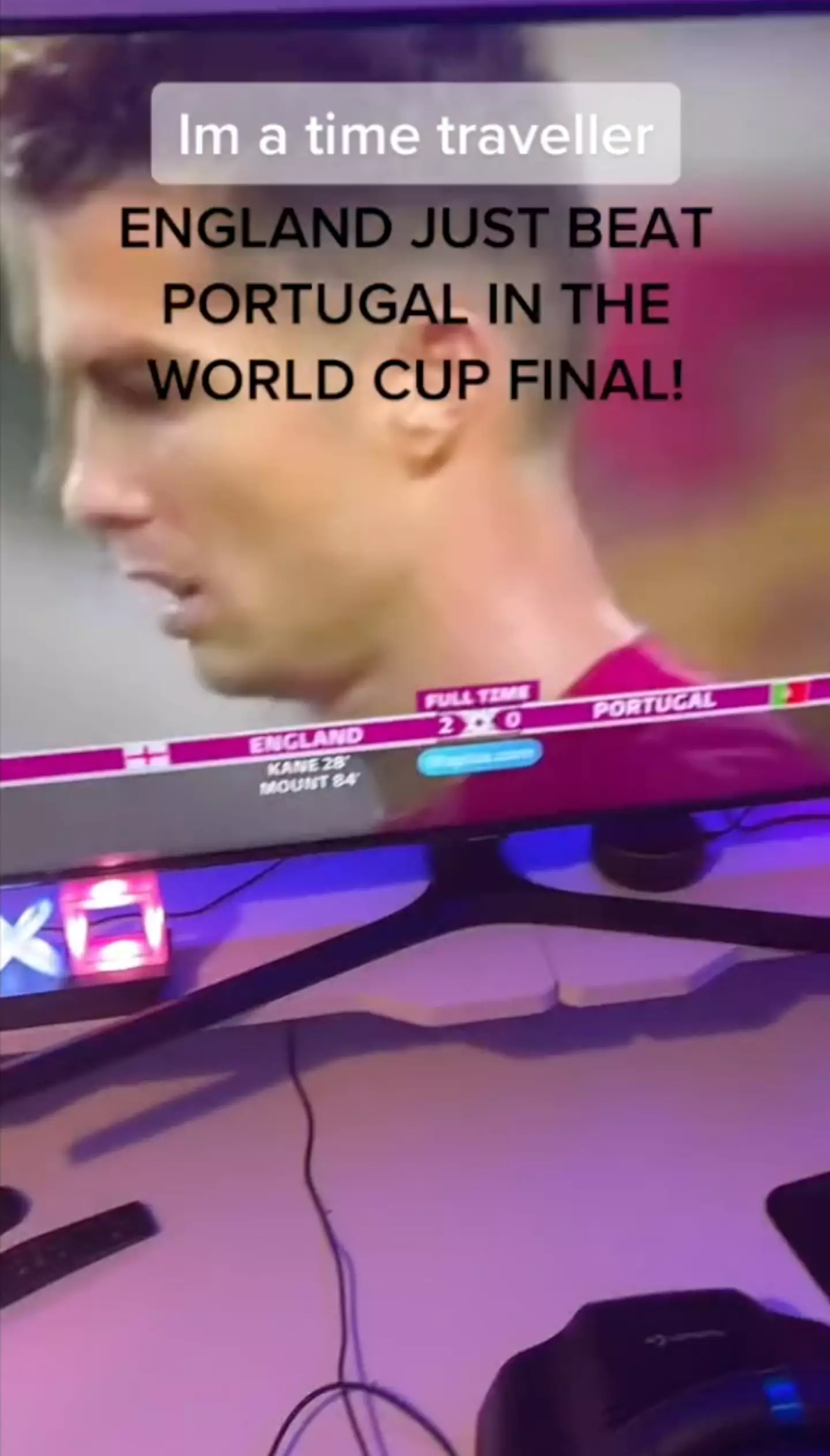Cristiano Ronaldo will see his Portugal side LOSE to England in the 2022 World Cup, according to this time traveller’s prediction.