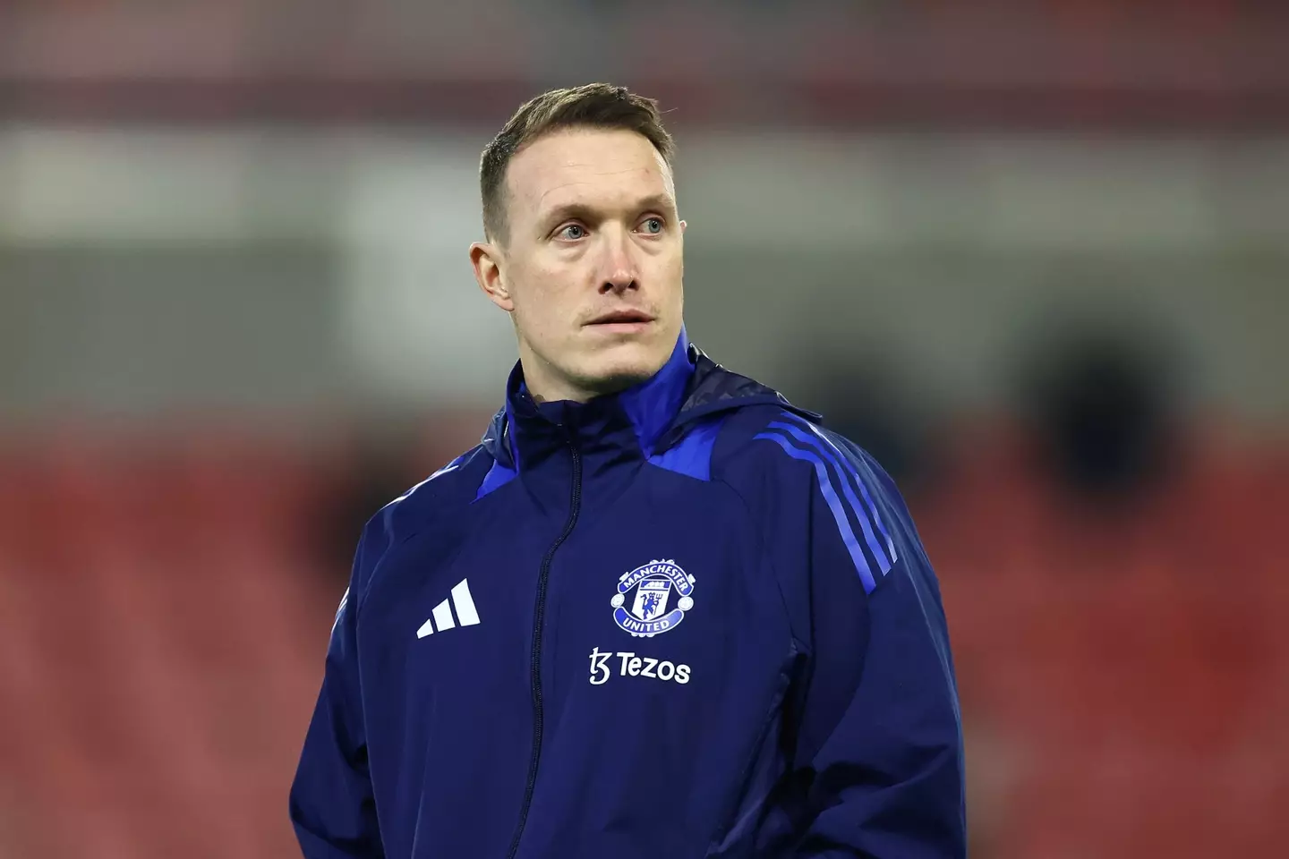 Phil Jones did not receive a reply in the Man United WhatsApp chat. Image: Getty