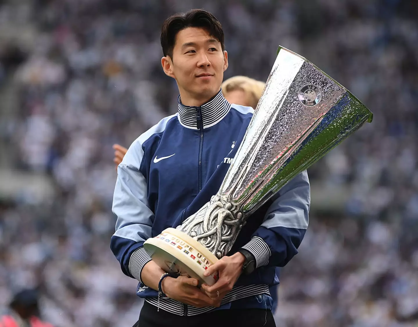 Son Heung-min with the Europa League trophy (Credit:Getty)