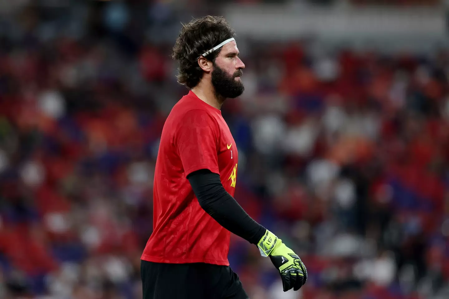 Alisson is expected to reunite with his teammates in the UK. Image: Getty