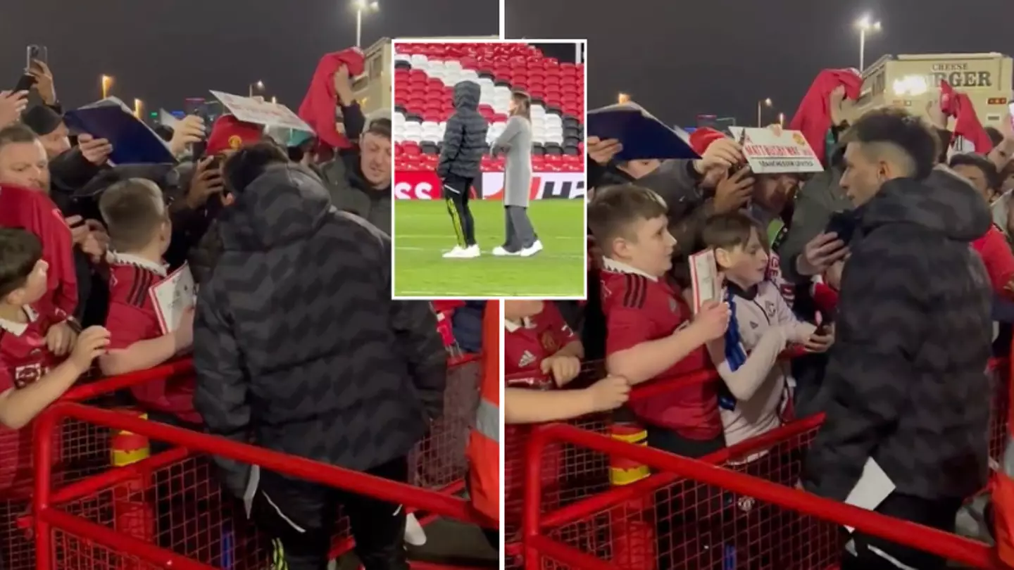 Lisandro Martinez delights Man Utd fans by staying till nearly midnight to sign autographs in the rain