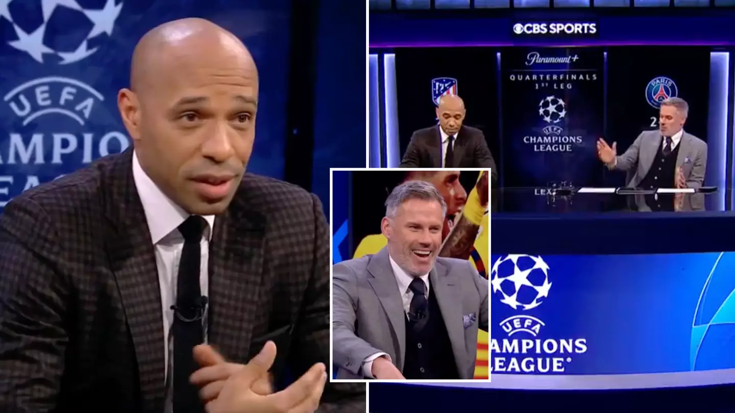 Thierry Henry refuses to answer Jamie Carragher's question about Liverpool during CBS Sports show