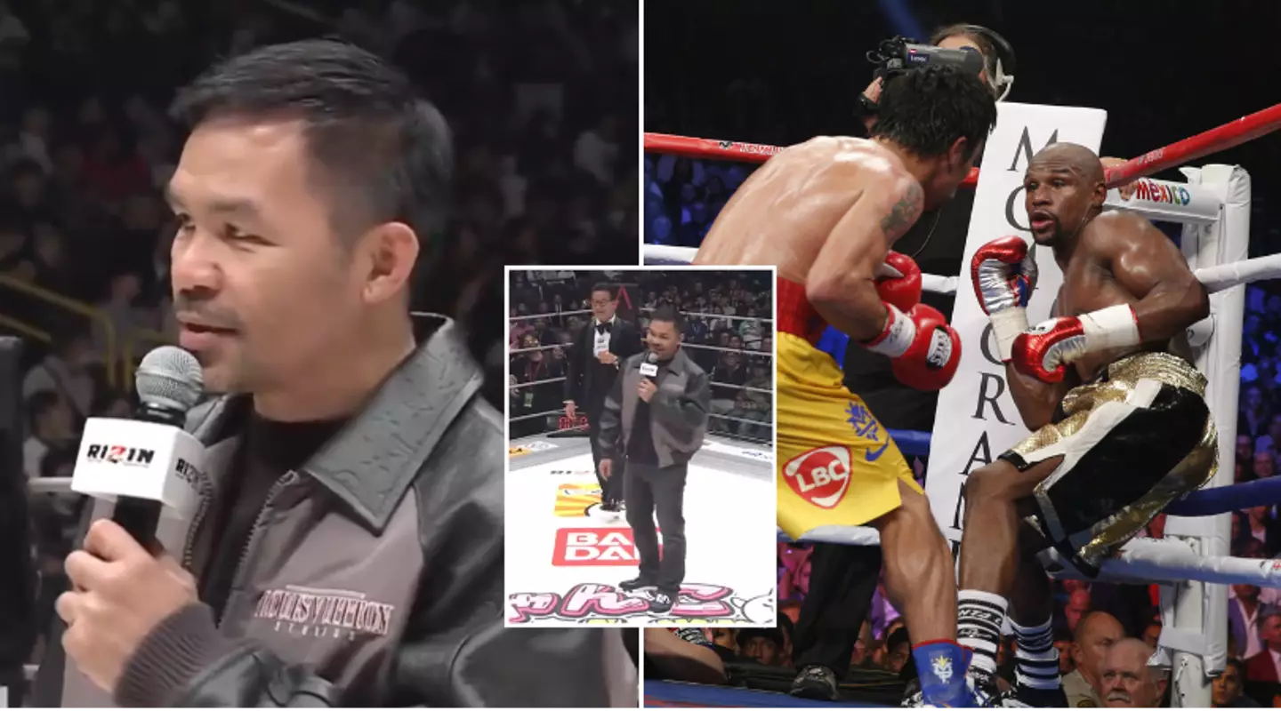Manny Pacquiao announces Floyd Mayweather rematch but fans in the stadium barely react