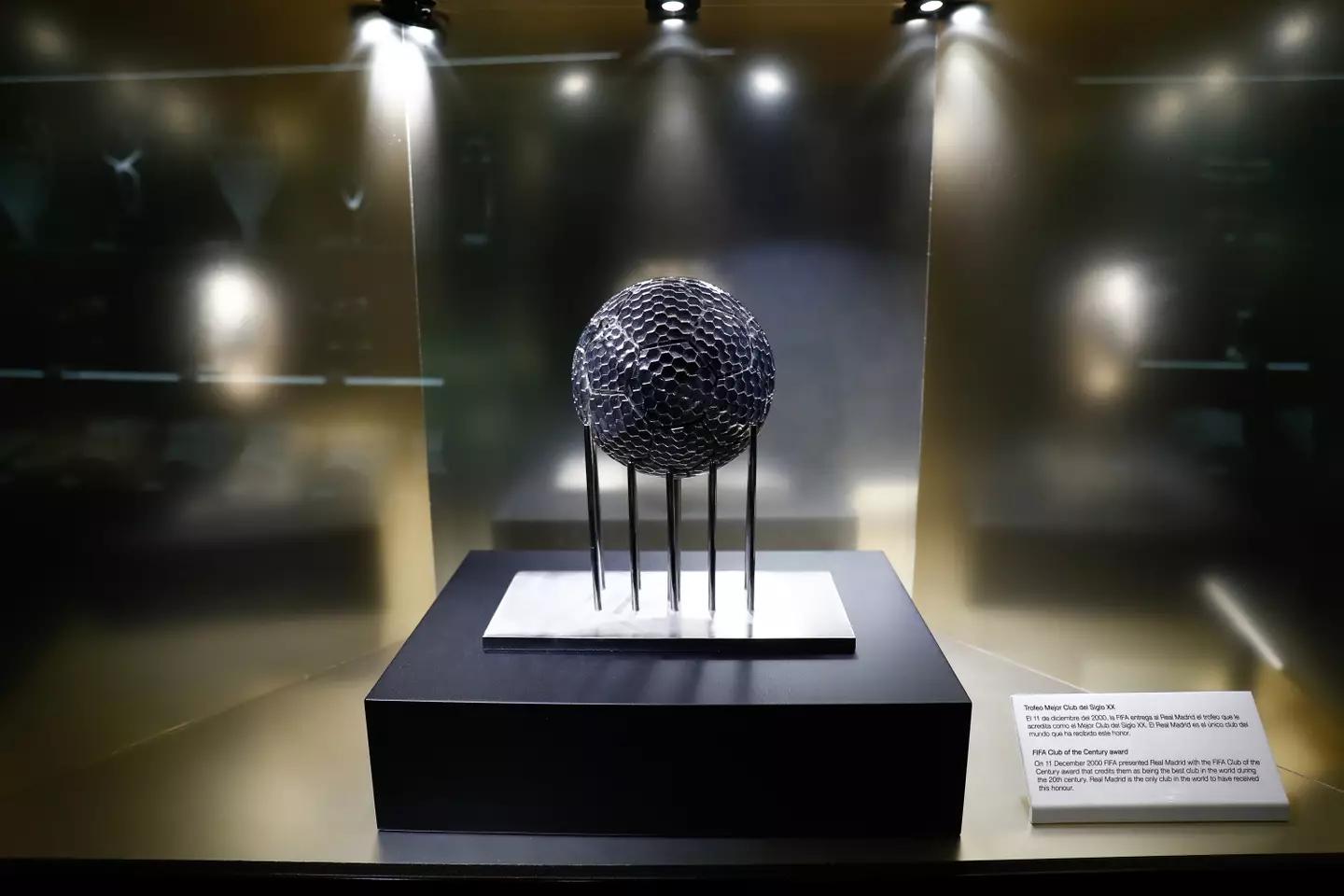 You can see the 'Club of the Century' award in Real Madrid's trophy room. Image credit: Getty