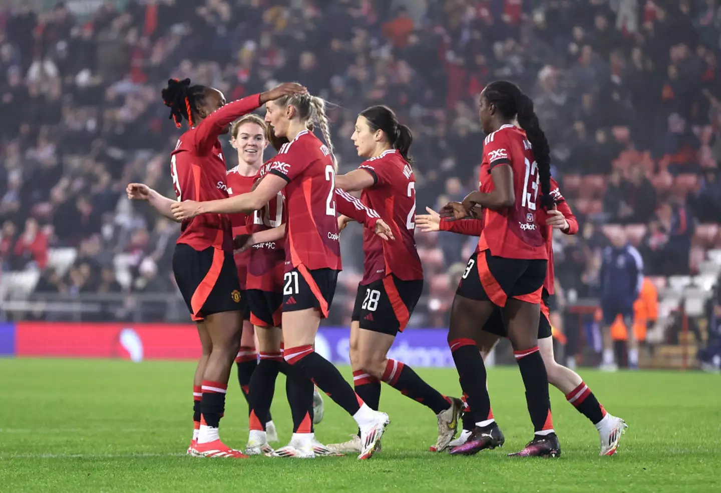 Manchester United are currently second in the Women's Super League table. (Image: Getty)