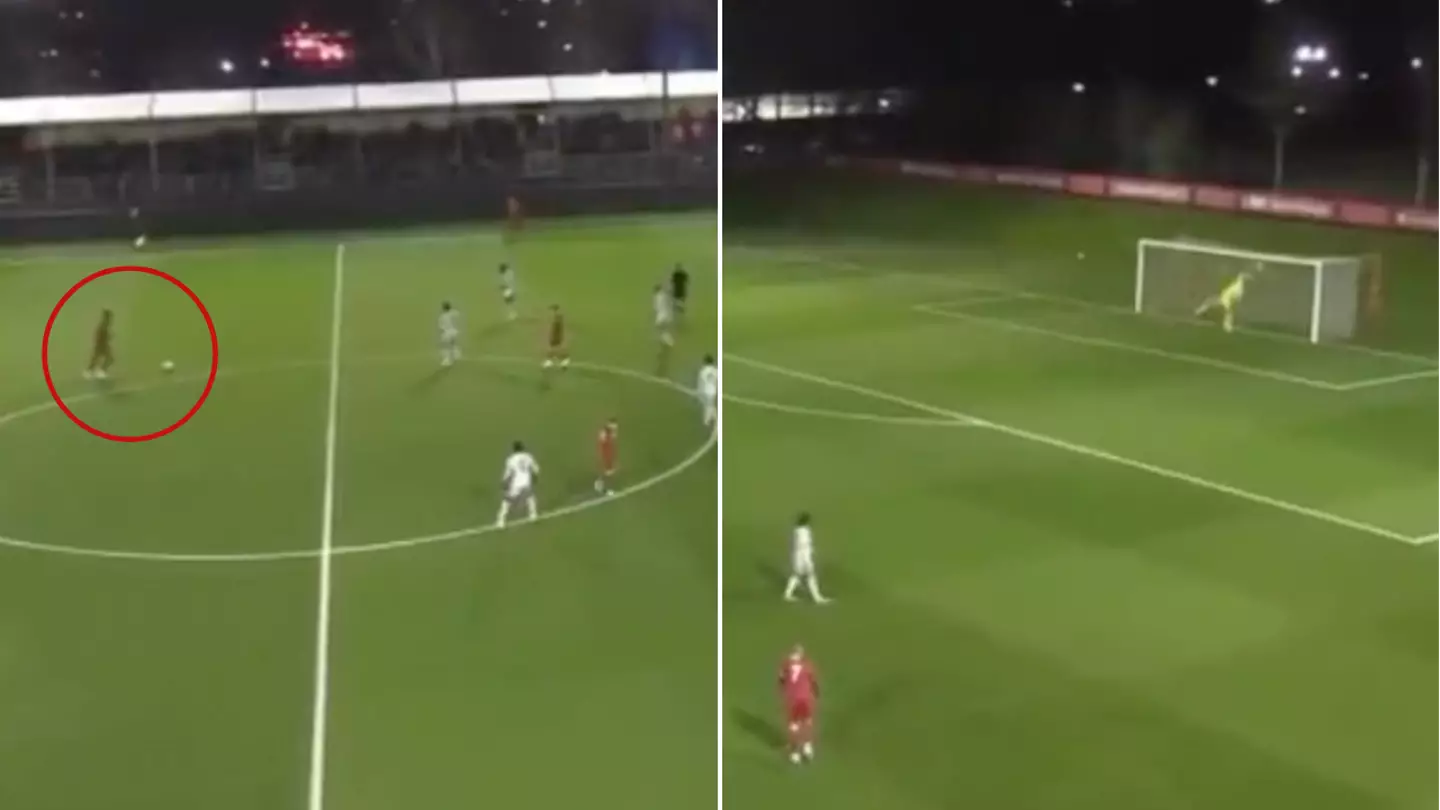Watch Liverpool youngster score incredible goal from inside his own half against PSG