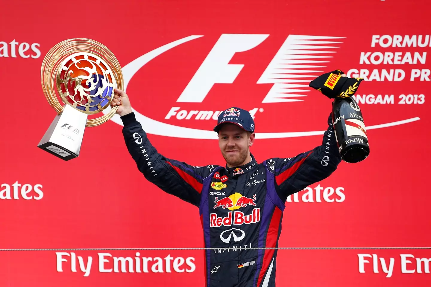 Sebastian Vettel won in Korea three times. Image: Getty