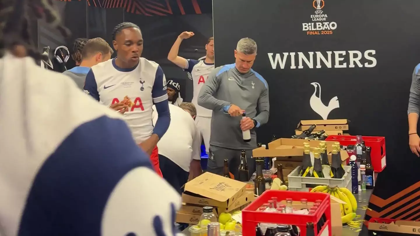 Fans brand Spurs a 'tinpot club' after seeing 'f**king pathetic' antics in the dressing room following Europa League win