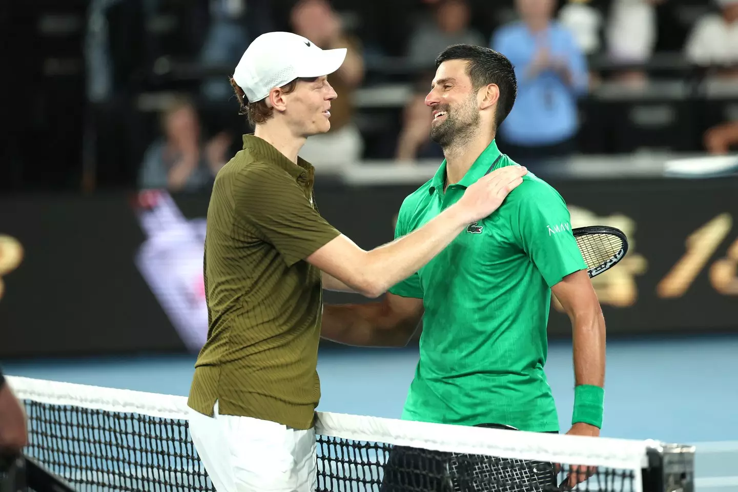 Novak Djokovic and Jannik Sinner in the 2026 Australian Open (credit: getty)