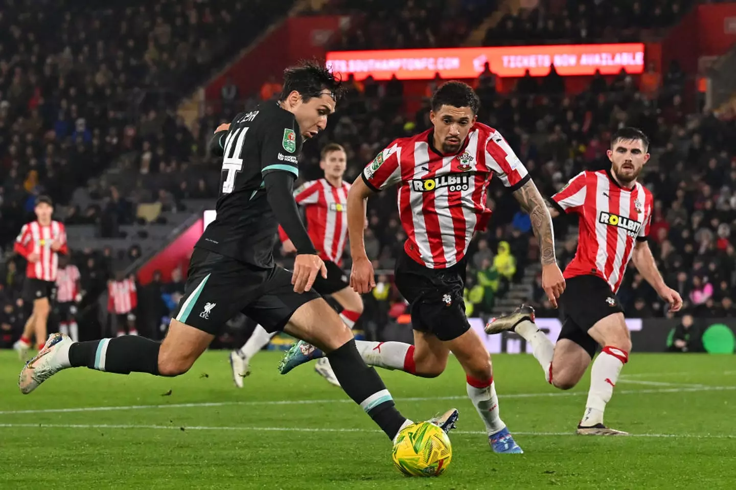 Federico Chiesa's last appearance for Liverpool came as a substitute during the 2-1 win over Southampton in the EFL Cup. (Image: Getty)