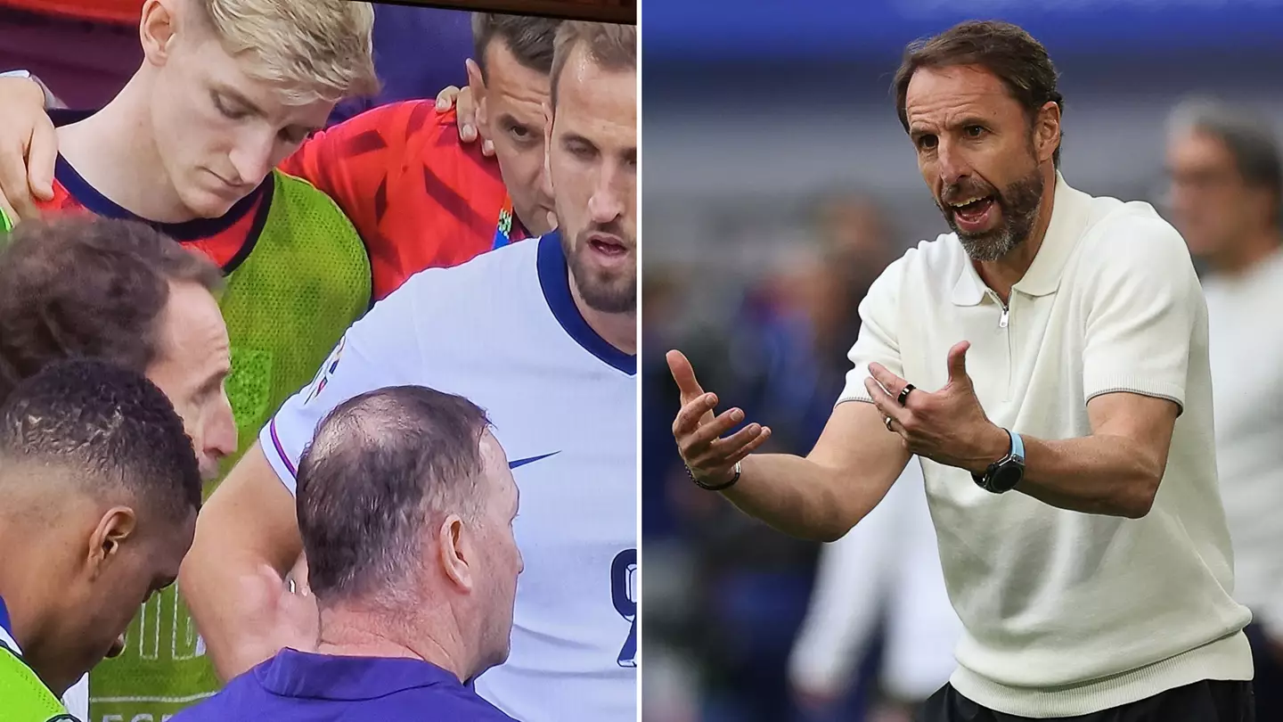 Anthony Gordon's reaction to Gareth Southgate's team talk during extra-time of England win vs Switzerland spotted