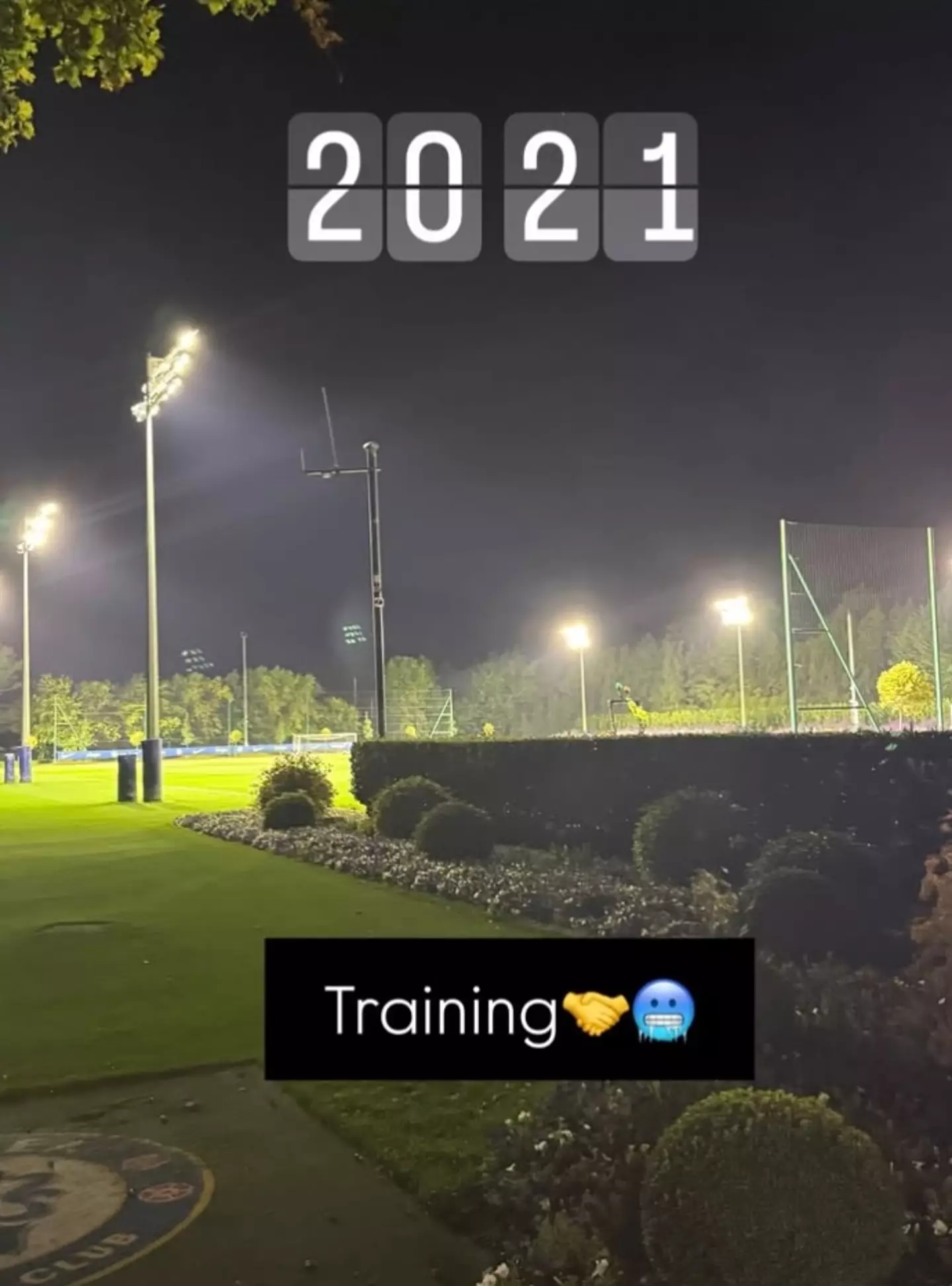 Sterling is still training at Chelsea (Image: Instagram/Sterling7)