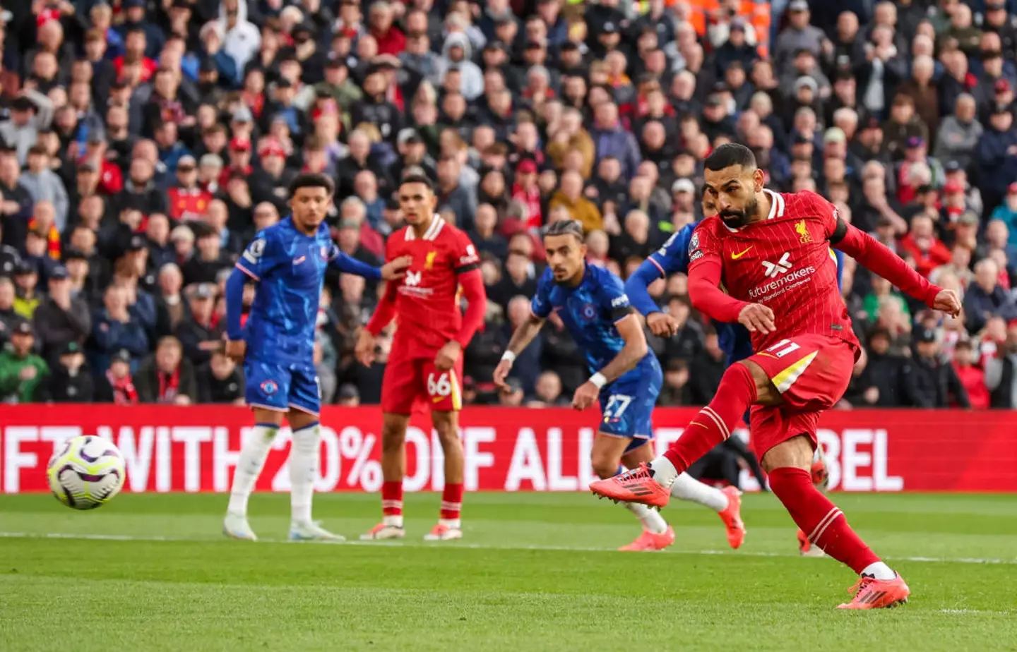 Mohamed Salah scored the opening goal in Liverpool's 2-1 win over Chelsea on Sunday. (Image: Getty)