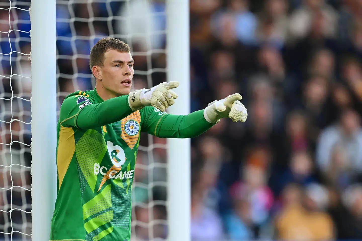 Mads Hermansen in action for Leicester City. Image: Getty