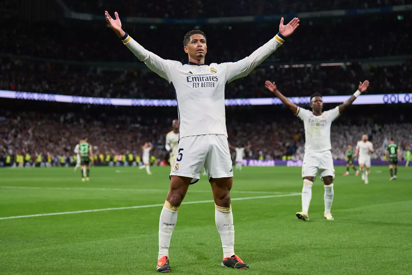 Jude Bellingham scored twice for Real Madrid in the victory over Girona. (