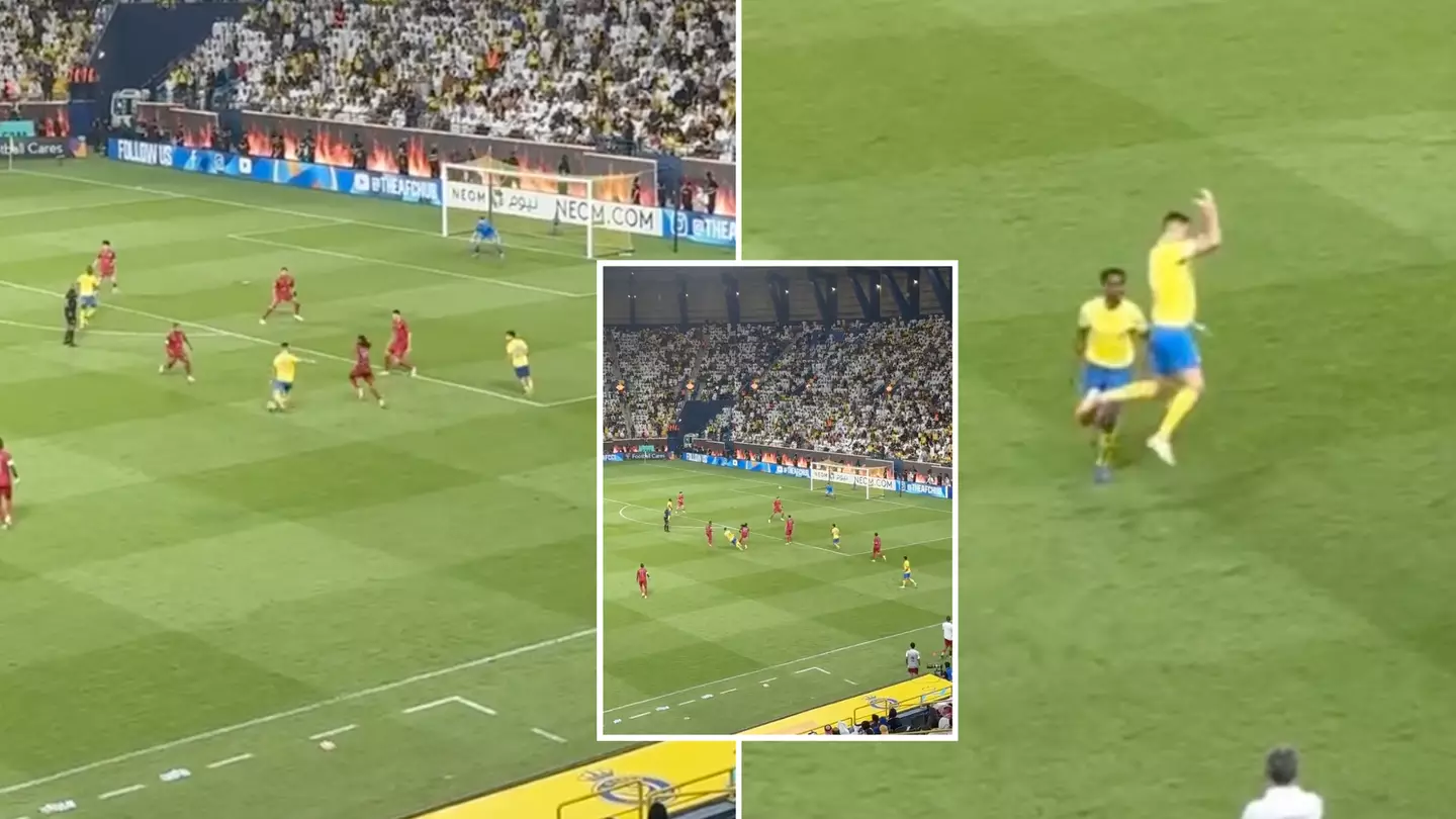 Footage from inside the stadium shows how special Cristiano Ronaldo's goal was against Al Duhail