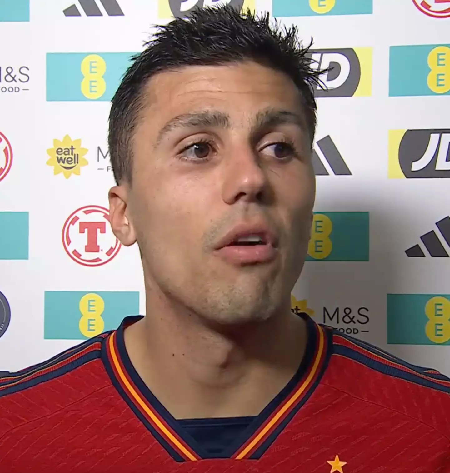 Rodri was far from happy after the full-time whistle. Image credit: Viaplay