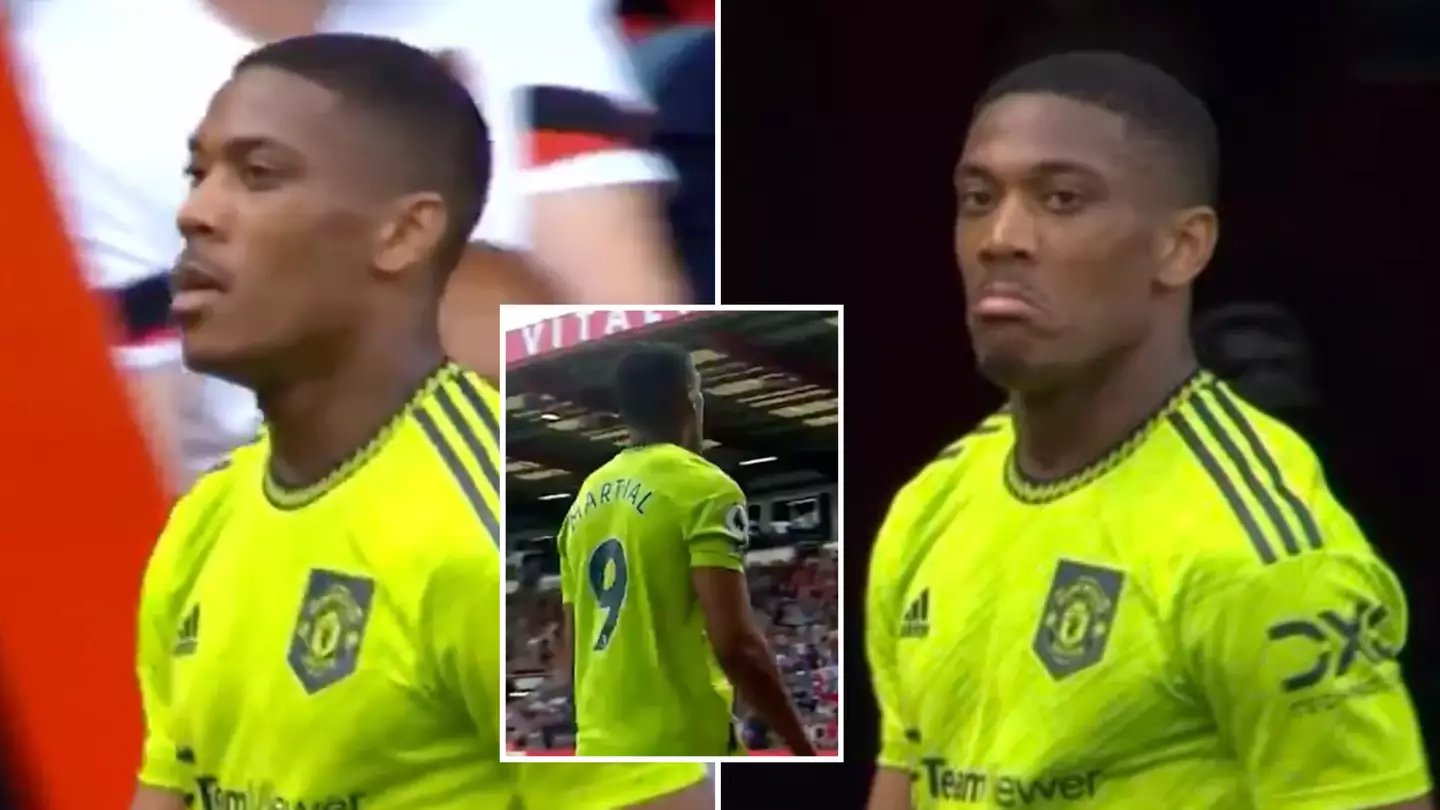 Anthony Martial storms down the tunnel after being substituted for Wout Weghorst