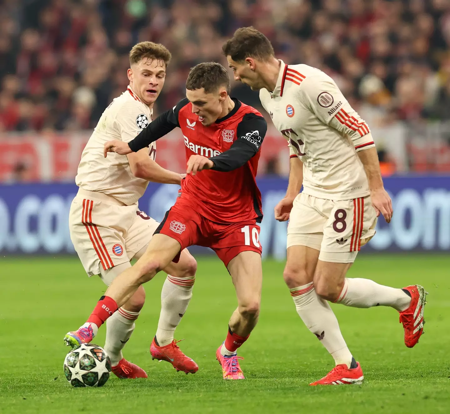 Florian Wirtz playing against Bayern Munich. Image: Alexander Hassenstein / Staff via Getty