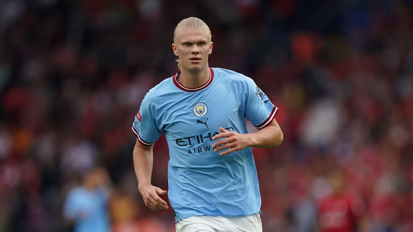 Erling Haaland in Community Shield action