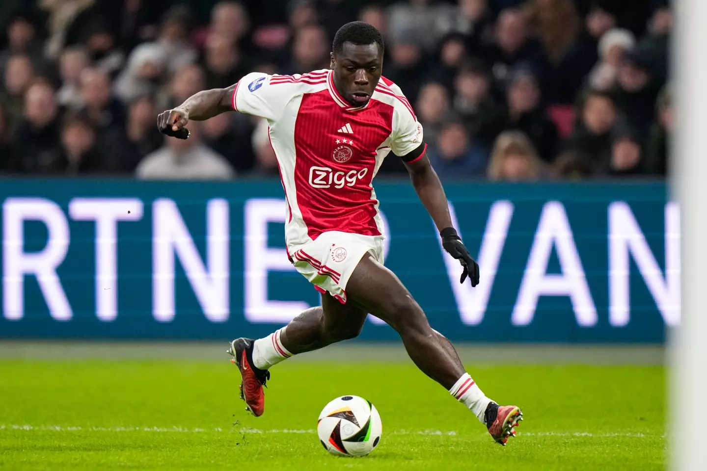 Brian Brobbey in action for Ajax. Image: Getty 