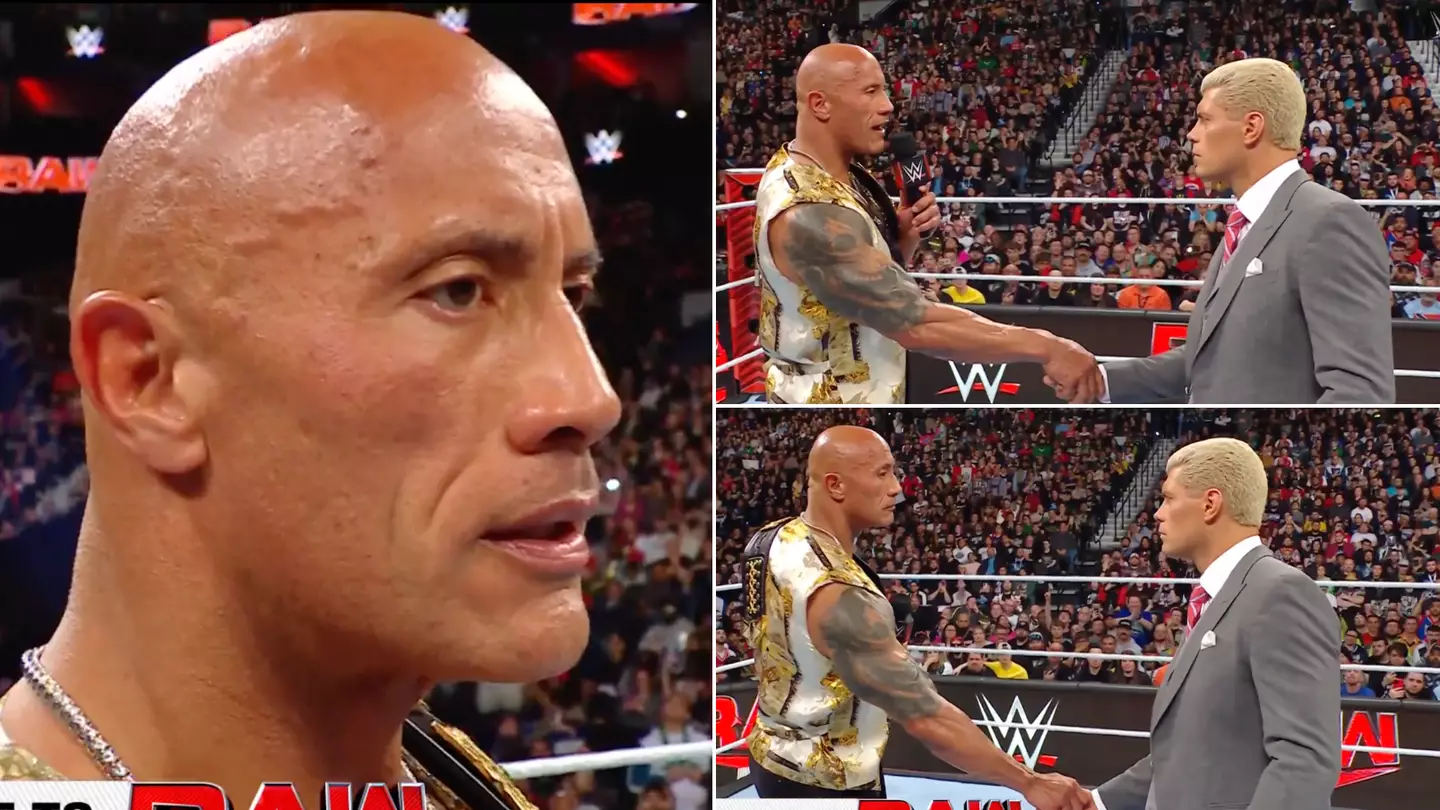 WWE fans think they know what The Rock passed to Cody Rhodes during awkward exchange on Raw