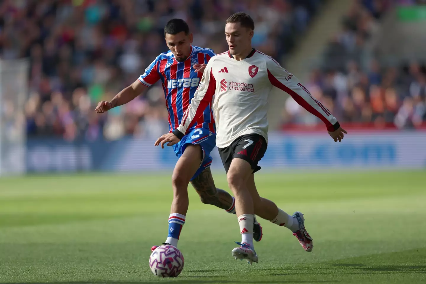Florian Wirtz in action against Crystal Palace. Image: Getty