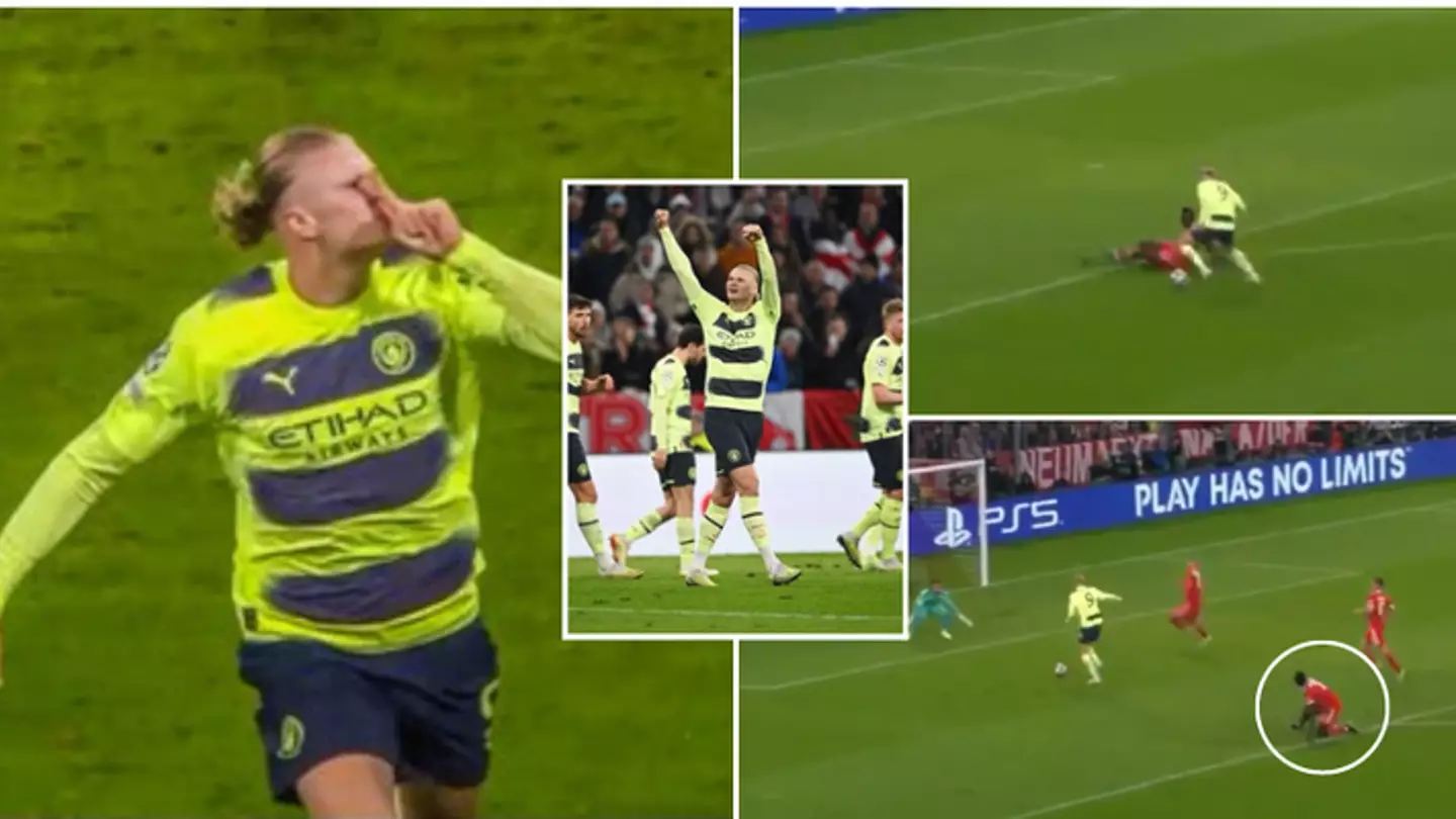 Erling Haaland fully sat Dayot Upamecano down to score opening goal against Bayern Munich
