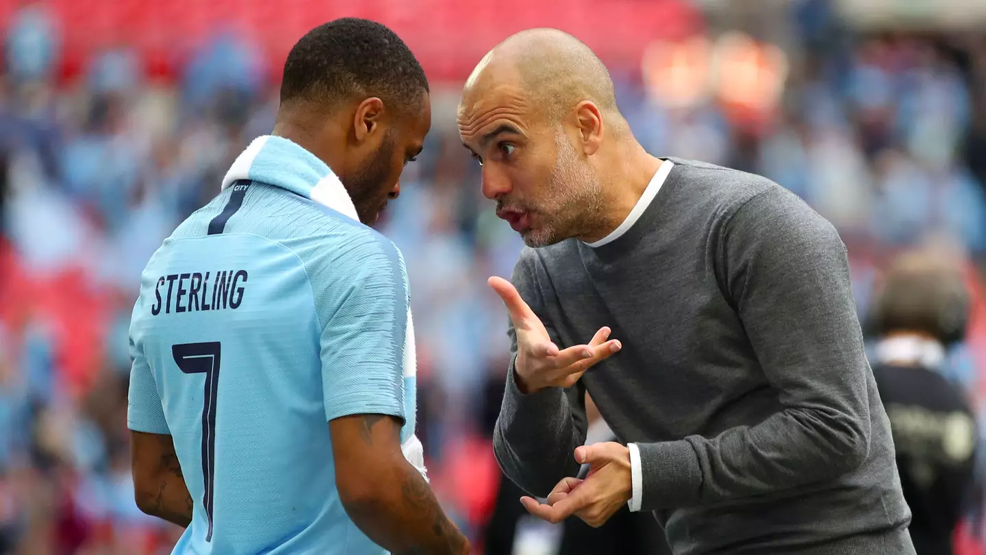 Raheem Sterling and Pep Guardiola