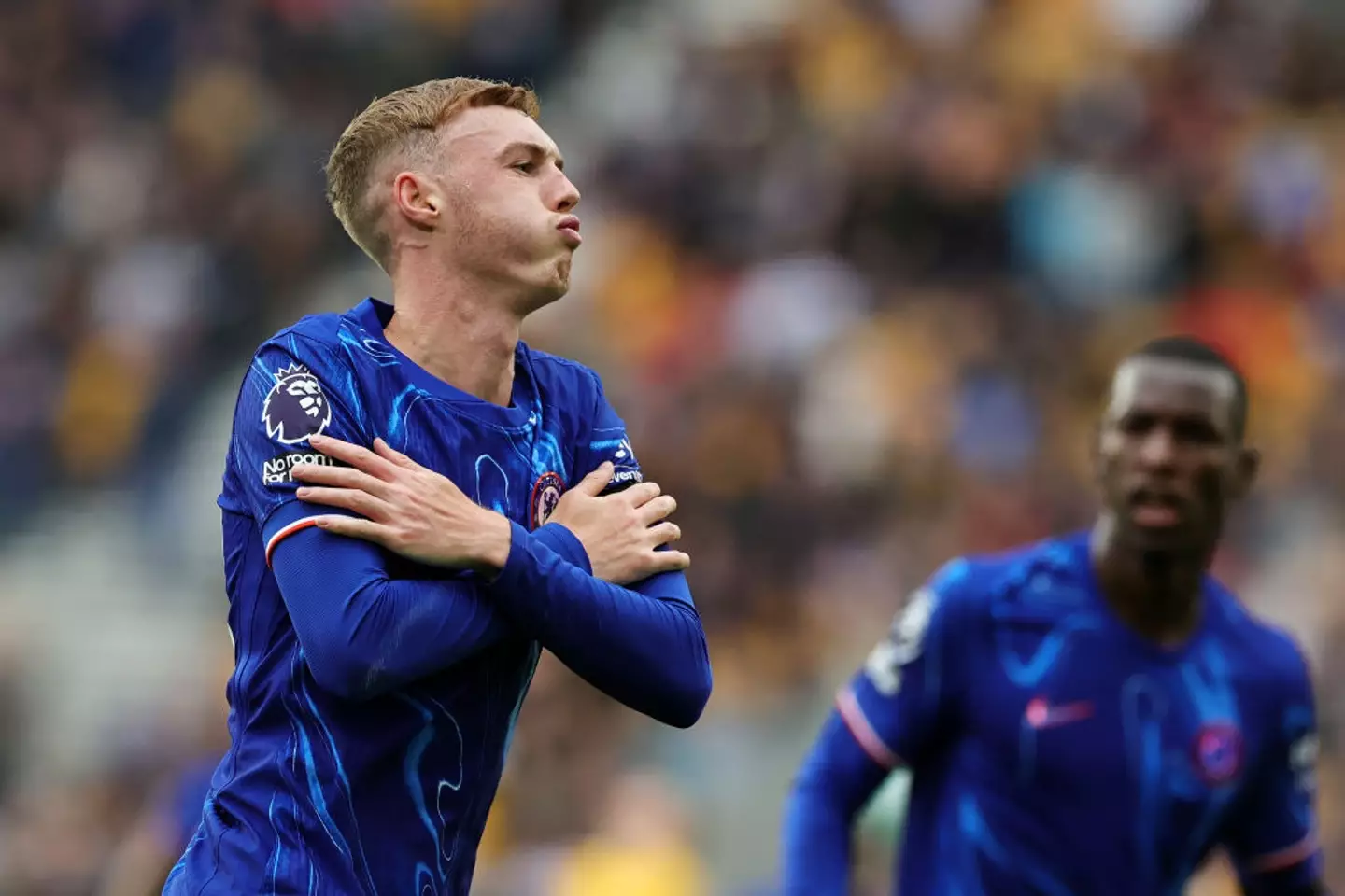 Cole Palmer netted the fourth goal of Chelsea's 4-2 win over Wolves in the Premier League on Sunday. (Image: Getty)