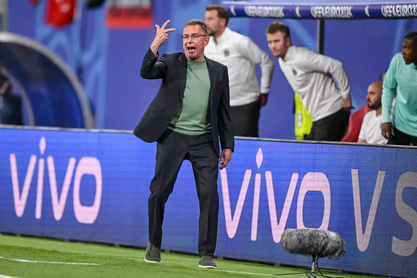 Ralf Rangnick on the touchline during Austria vs. Turkey. Image: Getty