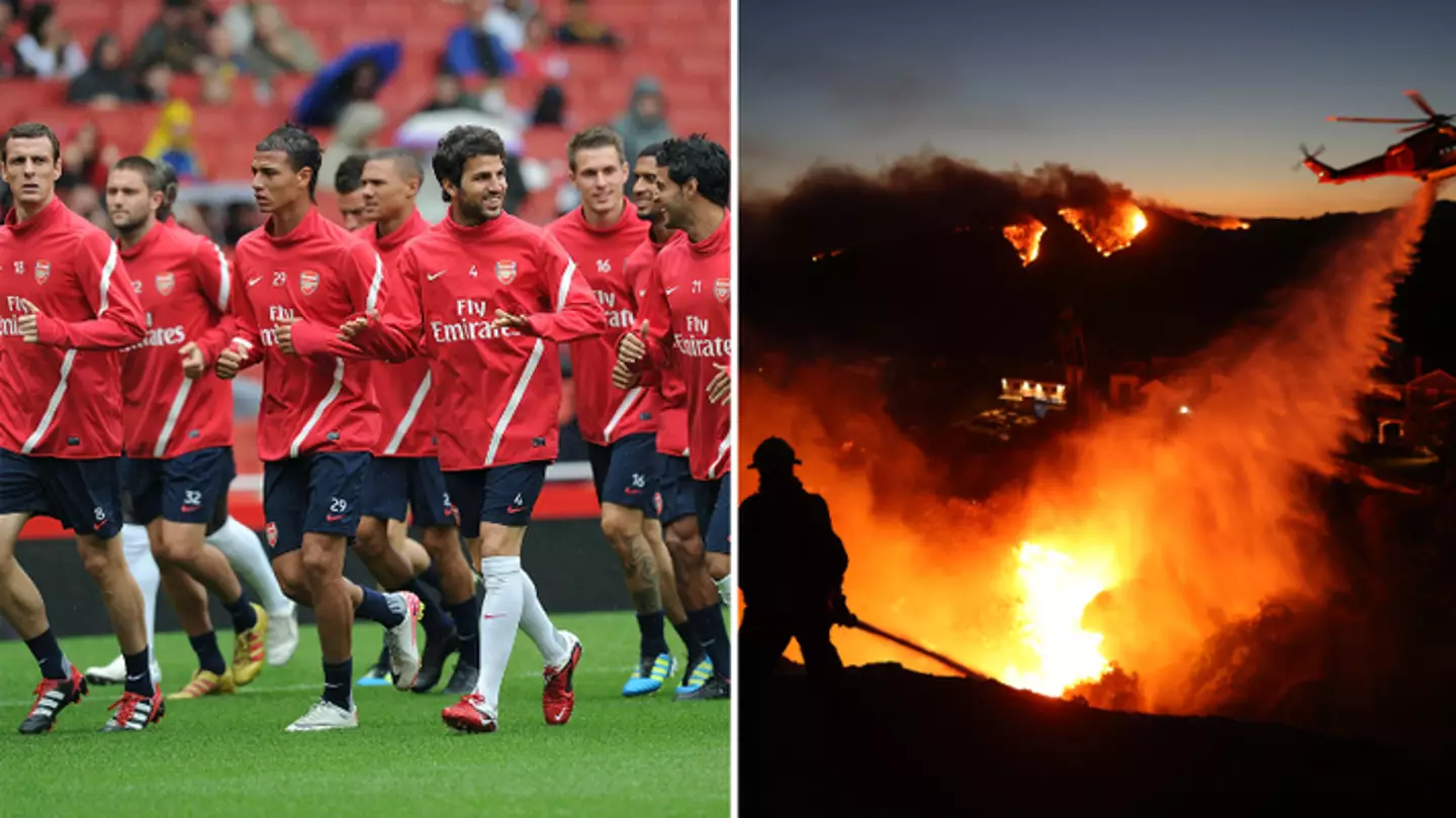 Ex-Arsenal player's £3.3m home destroyed in LA wildfires as 'man arrested' in connection with starting one fire