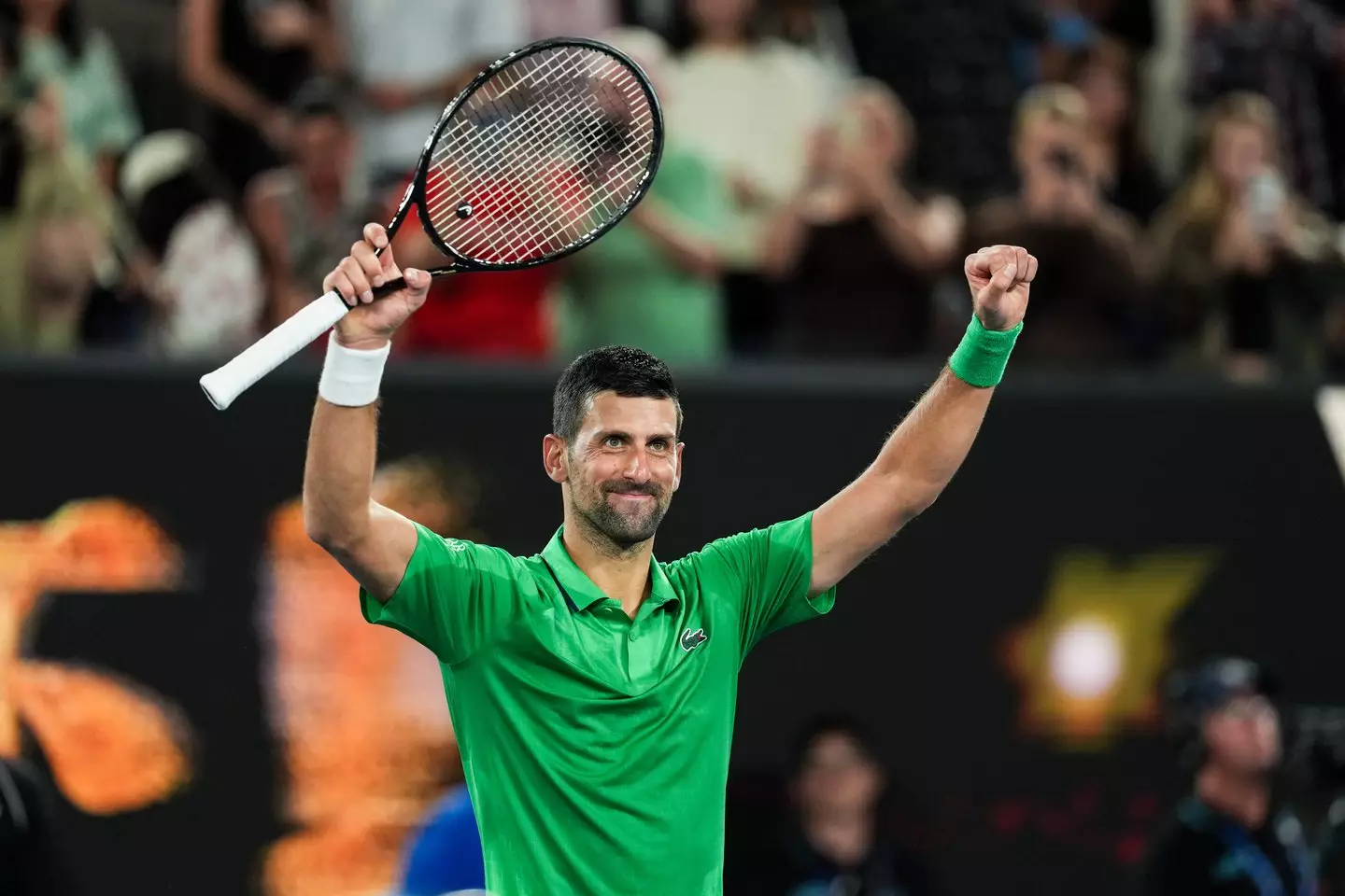 Novak Djokovic is through to the second round of the Australian Open. Image: Getty