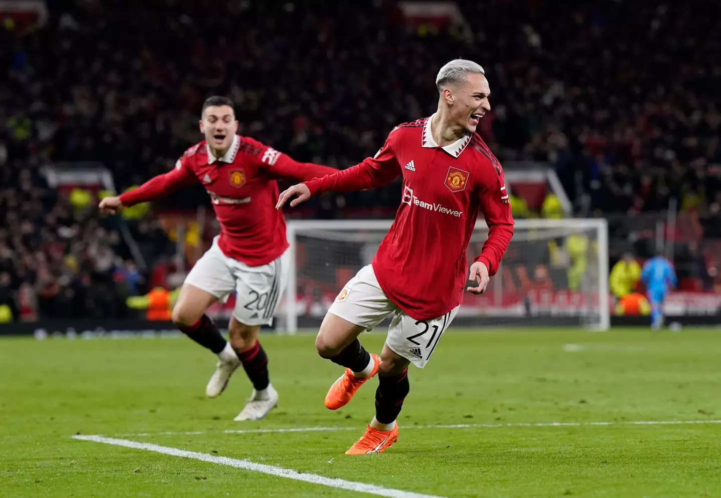 Antony celebrates his winner. Image: Alamy