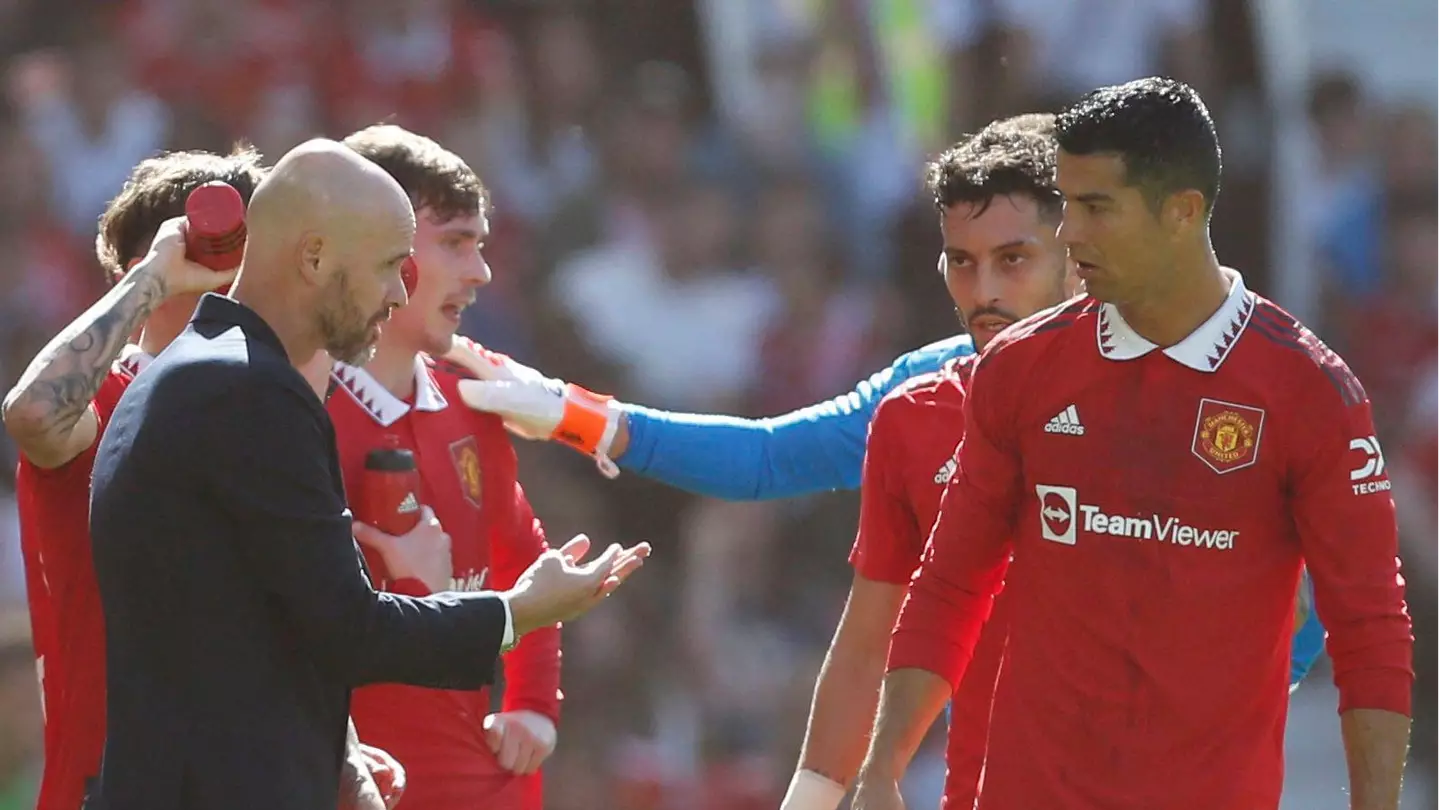 Cristiano Ronaldo and Erik ten Hag. (Alamy)