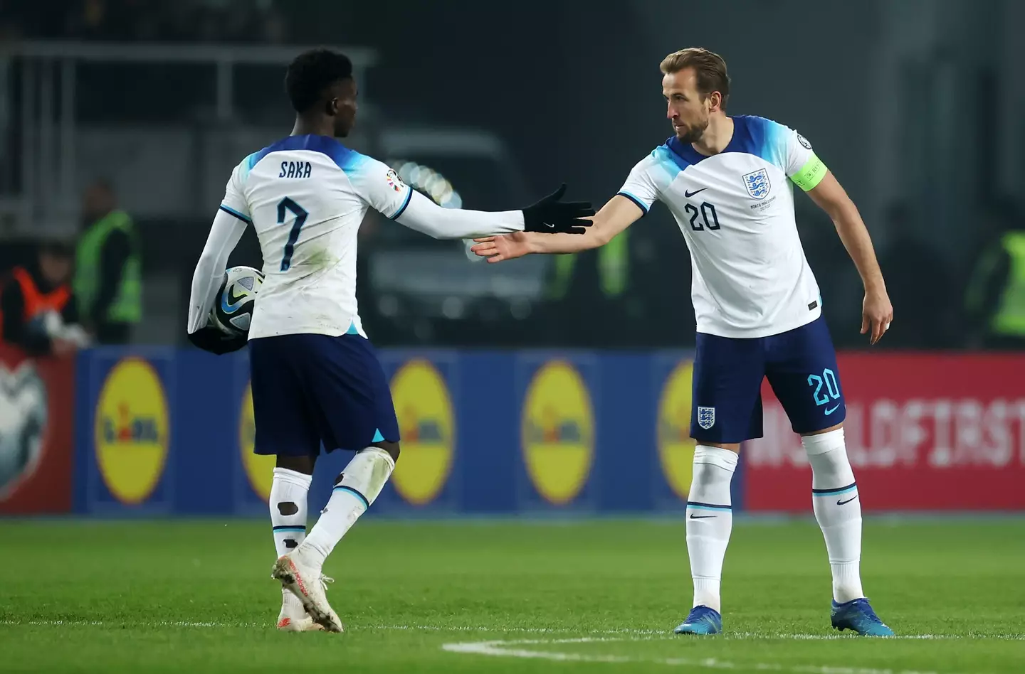 Harry Kane and Bukayo Saka during England duty. Image: Getty